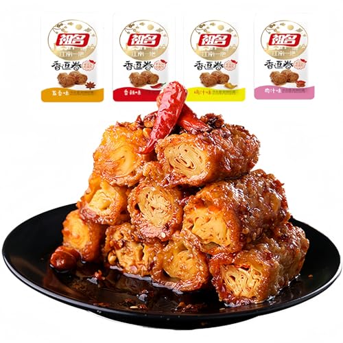 MKSDDF Tofu-Haut-Bohnenrolle, 25 g x 10 Beutel, chinesische Snacks, asiatische Snacks, würzige Streifen, sofort getrockneter Tofu, würzige Streifen, sofortige Bohnenrollen, würzige Streifen, Snack, von MKSDDF