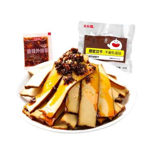 MKSDDF - Würziger getrockneter Tofu, chinesische lässige Snacks, getrockneter Tofu, würzige Snacks, Sojabohnen-Snacks, würziger Geschmack, 100 g x 3 Stück, würziger getrockneter Tofu, kann kalt, von MKSDDF