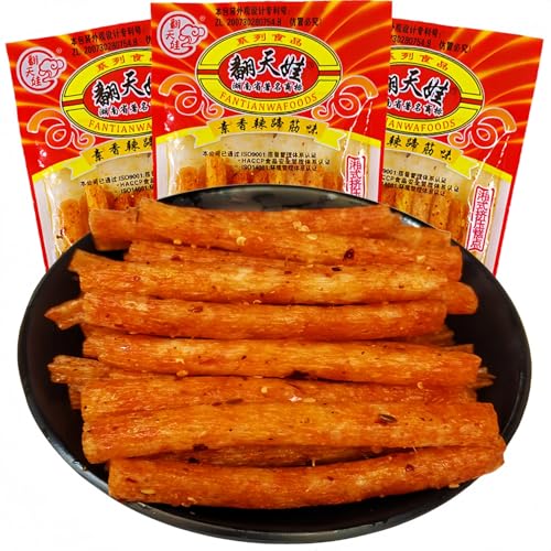 MKSDDF-latiao Chinesische Traditionelle Glutenhaltige Gewürzstreifen Chinesische Snacks Köstliche Verzehrfertige Klassische Würzige Snacks 16 G * 10 Packungen (Vegetarischer Rindersehnengeschmack) von MKSDDF