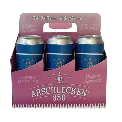 Arschlecken 350 Frauen-Sixpack 6 x Original ML Helles in der Frauenhandtasche in 0,5 Liter Dose Alc.4,9% vol. (6) von ML ARSCHLECKEN 350