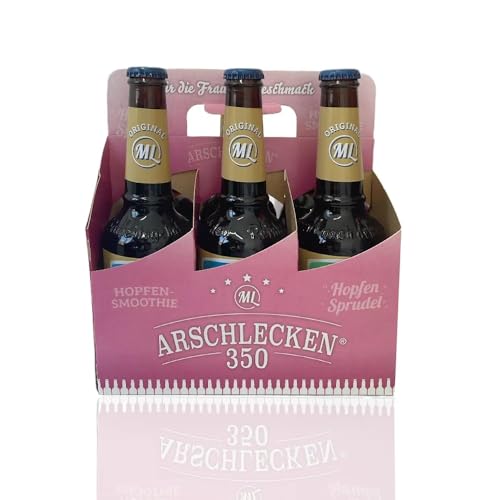 Arschlecken 350 Sixpack 3 x Original ML Hopfensmoothie 0,33 l Flaschen & 3 x Original ML Hopfensprudel 0,33 l Flaschen in der Frauenhandtasche Alc.5% vol. (6) by Sepp Bumsinger von ML ARSCHLECKEN 350