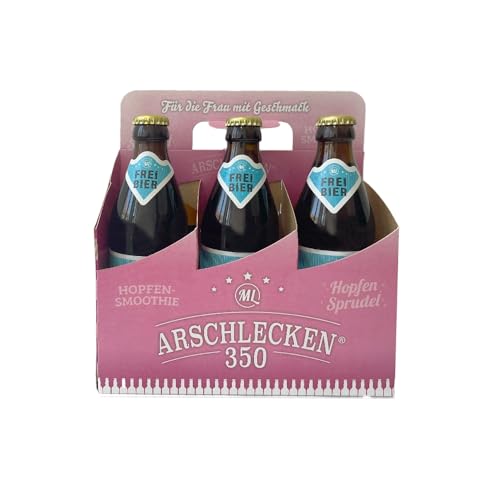 Arschlecken 350 Sixpack 6 x Original ML Helles Freibier 0,33 l Flaschen in der Frauenhandtasche Alc.5% vol. (6) by Sepp Bumsinger von ML ARSCHLECKEN 350