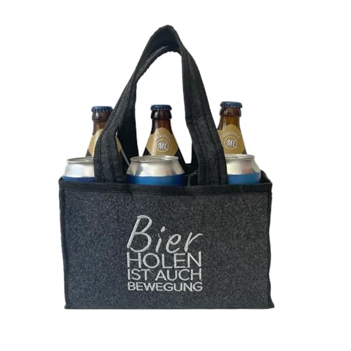 Geschenkset Arschlecken 350 Bayrisch Hell by Sepp Bumsinger 3 x 0,5 l in der Flasche & 3 x 0,5 l in der Dose im Sixpack in praktischer Filztasche - Bier holen ist auch Bewegung – Alc.4,9%/5% vol. (6) von ML ARSCHLECKEN 350