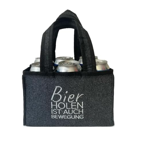 Geschenkset Arschlecken 350 Helles Dosenbier 6 x 0,5 l Original ML Helles by Sepp Bumsinger im Sixpack in praktischer Filztasche - Bier holen ist auch Bewegung Alc.4,9% vol. (6) von ML ARSCHLECKEN 350