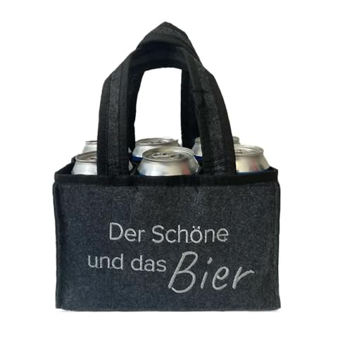 Geschenkset Arschlecken 350 Helles Dosenbier by Sepp Bumsinger 6 x 0,5 l Original ML Bayrisch Hell im Sixpack in praktischer Filztasche - Der Schöne und das Bier Alc.4,9% vol. (6) von ML ARSCHLECKEN 350