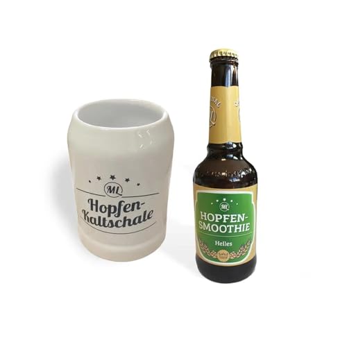 Geschenkset Arschlecken 350 Original ML 1 Hopfensmoothie 0,33 l Flasche mit praktischen Bierkrug „Hopfenkaltschale“ 0,5 l Alc.5% vol. by Sepp Bumsinger von ML ARSCHLECKEN 350