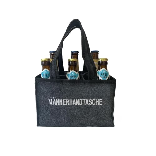 Geschenkset Arschlecken 350 Original ML Sixpack 3 x Original ML Freibier 0,33 l Flaschen & 3 x AL350 Helles 0,33 l Flaschen in praktischer Filztasche „Männerhandtasche Alc.5% (6) by Sepp Bumsinger von ML ARSCHLECKEN 350