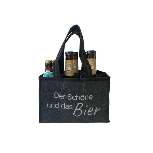 Geschenkset Arschlecken 350 Sixpack 2 x Original ML Freibier, 2 x Hopfensmoothie & 2 x Hopfensprudel je 0,33 l in praktischer Filztasche „Der Schöne und das Bier“ Alc.5% (6) by Sepp Bumsinger von ML ARSCHLECKEN 350