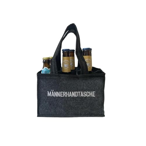 Geschenkset Arschlecken 350 Sixpack 2 x Original ML Freibier, 2 x Hopfensmoothie & 2 x Hopfensprudel je 0,33 l in praktischer Filztasche „Männerhandtasche“ Alc.5% (6) by Sepp Bumsinger von ML ARSCHLECKEN 350