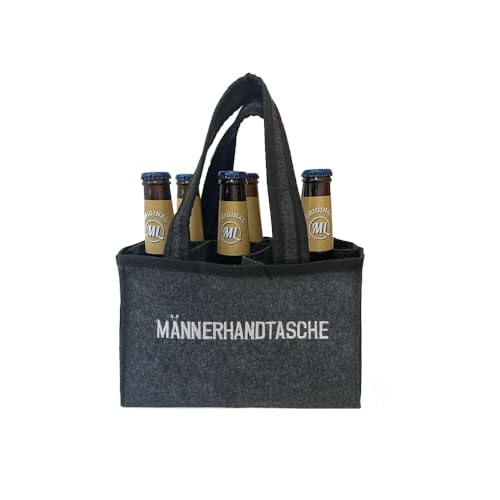 Geschenkset Arschlecken 350 Sixpack 6 Original ML Hopfensprudel 0,33 l Flaschen in praktischer Filztasche "Männerhandtasche" Alc.5% vol. (6) by Sepp Bumsinger von ML ARSCHLECKEN 350