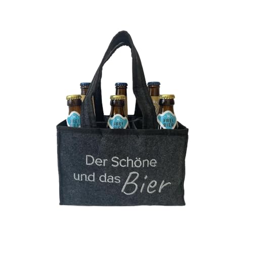 Geschenkset Original ML Sixpack 3 x Original ML Freibier 0,33 l Flaschen & 3 x Arschlecken 350 Helles 0,33 l Flaschen in praktischer Filztasche „Der Schöne und das Bier“ Alc.5% (6) by Sepp Bumsinger von ML ARSCHLECKEN 350