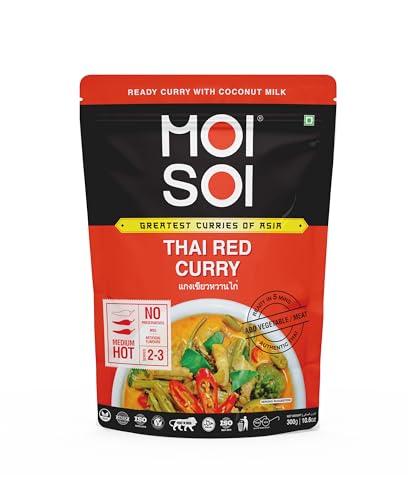 MOI SOI® Thai Red Curry Sauce with Coconut Milk | A Fusion of Aromatic Thai Herbs & Spices with Coconut Milk, Instantly Ready to Eat in 5 mins, Just add Proteins or Veggies von MOI SOI