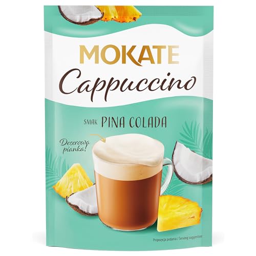 MOKATE® Cappuccino | 40g Geschmack: Pina Colada | Instantkaffee Kaffeegetränk Instantkaffee Samtig und Aromatisch Cremiger Getränk Kaffee Getränkepulver (Packung mit 6) von MOKATE