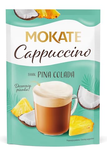 MOKATE® Cappuccino Piña Colada - 1 Pack - 40g - Instantkaffee Koffeinhaltig - Pina Colada Ananas Kokosnuss - Kaffeegetränk Aromatisch Cremiger Getränk Löslicher Kaffee Kaffeepulver von MOKATE