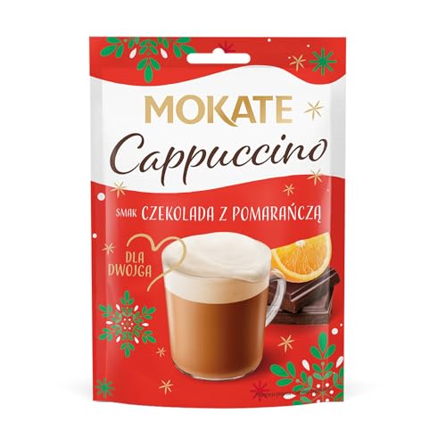 MOKATE® Cappuccino | 40g Geschmack: Schokolade mit Orange | Instantkaffee Kaffeegetränk Instantkaffee Samtig und Aromatisch Cremiger Getränk Kaffee Getränkepulver auslöslichem Bohnenkaffee von MOKATE