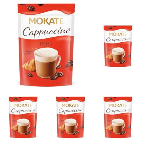 MOKATE® Cappuccino Chocolate | 110g CLASSIC | Instantkaffee Kaffeegetränk Instantkaffee Samtig und Aromatisch Cremiger Getränk Kaffee Getränkepulver aus löslichem Bohnenkaffee (Packung mit 5) von MOKATE