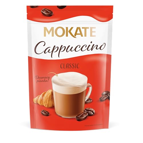 MOKATE - Cappuccino Klassisch - Cremiger Instant-Kaffee mit Milchschaum Koffein - Classic Coffee - Kaffeegetränk Aromatisch Süß Kaffeepulver - Einfach mit Heißem Wasser Aufgießen - 110g von MOKATE