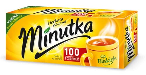 Minutka® Schwarzer Tee 100 Teebeutel - 1 Box - 1 x 140g - Black Tea - Hochwertige Mischung Aus Schwarztee Teesorten - Schwarzteebeutel Express Cay - Vegan Glutenfrei von MOKATE