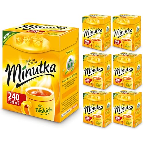 Minutka® Schwarzer Tee 240 Teebeutel - 6 Box - 6 x 336g - Black Tea - Hochwertige Mischung Aus Schwarztee Teesorten - Schwarzteebeutel Express Cay - Vegan Glutenfrei von MOKATE