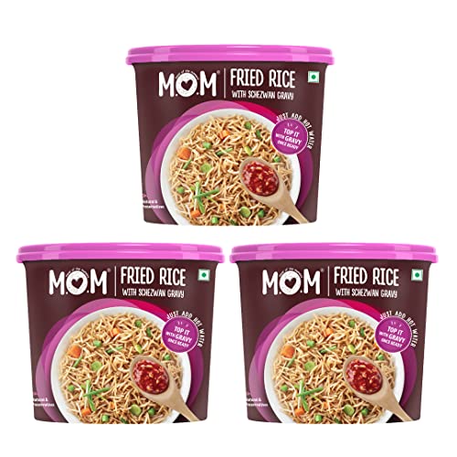 MOM - Meal of the Moment, Fried Rice with Schezwan Gravy, Ready to Eat Instant Food No Added Preservatives, 145 gm, Pack of 3 von MOM - MEAL OF THE MOMENT