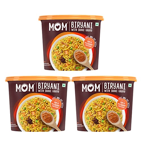 MOM - Meal of the Moment, Veg Biryani with Shahi Gravy, Ready to Eat Instant Food No Added Preservatives, 140 gm, Pack of 3 von MOM - MEAL OF THE MOMENT