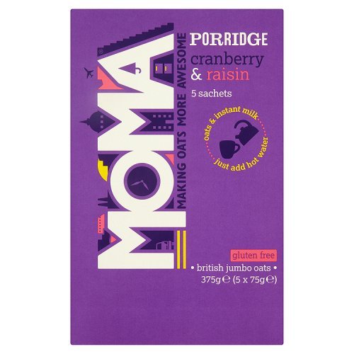 MOMA Foods Porridge Cranberry und Rosinen-Beutel, 5 x 75 g von MOMA