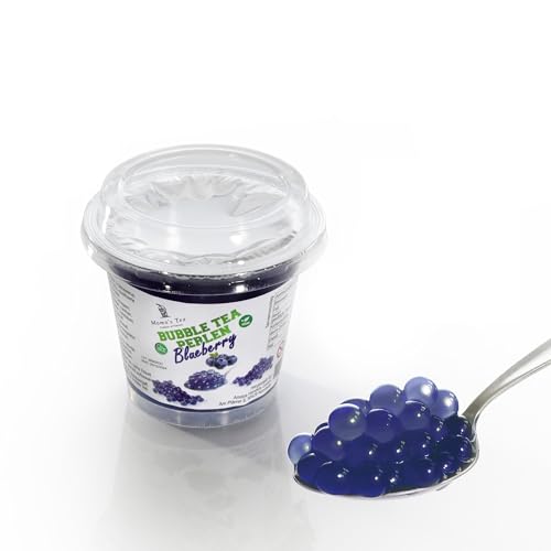 MOMO's TEA Bubble Tea Perlen Blueberry, Popping Boba, Blaubeergeschmack, Vegan und glutenfrei, Halal, 120g von MOMO's TEA