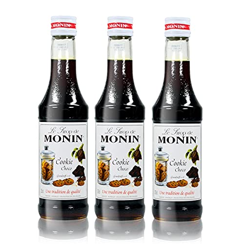 3x Monin Cookie Choco Sirup, 250 ml Flasche - für Cocktails, zum Kaffee oder Kochen von MONIN