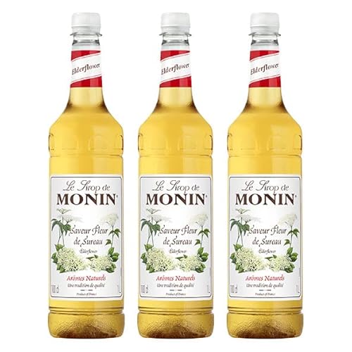 Monin Sirup Holunderbl?te, 1,0L PET | 3er Pack (3 x 1,0L) von MONIN