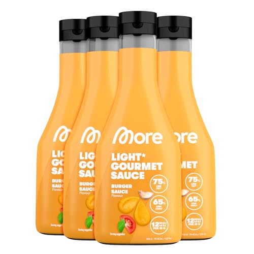 MORE Light Gourmet Sauce, 4 x 285ml - Burger Sauce, kalorienreduzierte Soße, ohne Zuckerzusatz und unnötigem Fett von MORE NUTRITION