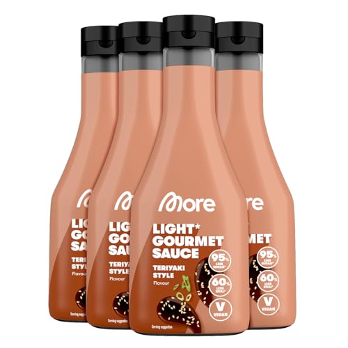 MORE Light Gourmet Sauce, Teriyaki, 4 x 285 ml, kalorienreduzierte Soße, ohne Zuckerzusatz und unnötigem Fett von MORE NUTRITION