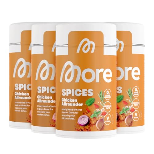 MORE NUTRITION, Not Spices, Chicken Allrounder, 4 x 140 g, Würzende Mischung zum Verfeinern von Hähnchengerichten von MORE NUTRITION