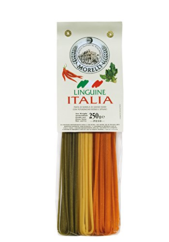 Morelli Pasta Factory - Tricolor Linguine ITALIA - gr. 250 x 16 von MORELLI