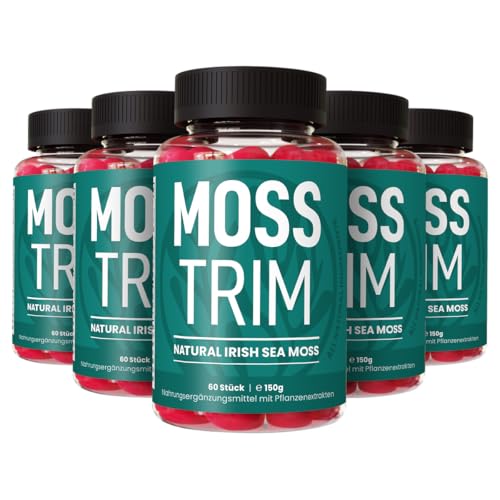 MOSSTRIM Fruchtgummis - Mosstrim Gummies - Fruchtgummies mit Irish Sea Moss Pflanzenextrakten, Ingwer, Klettenwurzel - Fruchtgummis - Diät Gummis (5 x 60 Fruchtgummis) von MOSSTRIM