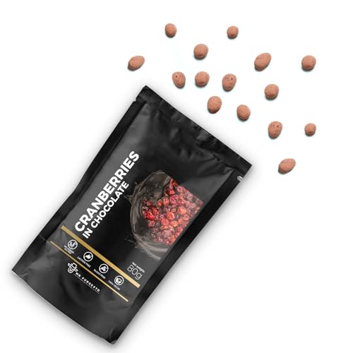 Getrocknete Cranberries in Dessertschokolade - Mr Fudgesto Süßigkeiten - Premiumgenuss - Luxuriöse Konfiserie für Gourmetfreuden - Schachtel 80g von MR FUDGESTO Artisan Delicacies