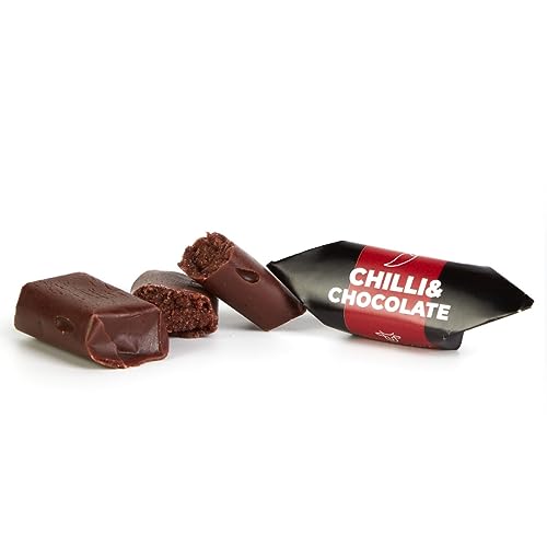 Traditionelle Karamellbonbons - Handgefertigt & Frisch Fudge - Geschmack: Chili & Schokolade - Mr Fudgesto Süßigkeiten aus Karamell - Kuhbonbon - Box 250 g von MR FUDGESTO Artisan Delicacies