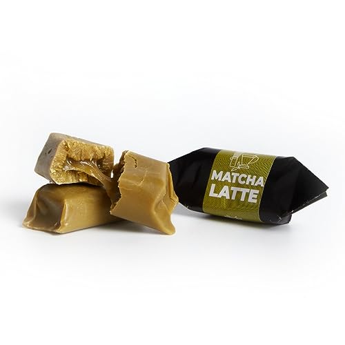 Traditionelle Karamellbonbons - Handgefertigt & Frisch Fudge - Geschmack: Matcha-Latte - Mr Fudgesto Süßigkeiten aus Karamell - Kuhbonbon - Box 250 g von MR FUDGESTO Artisan Delicacies