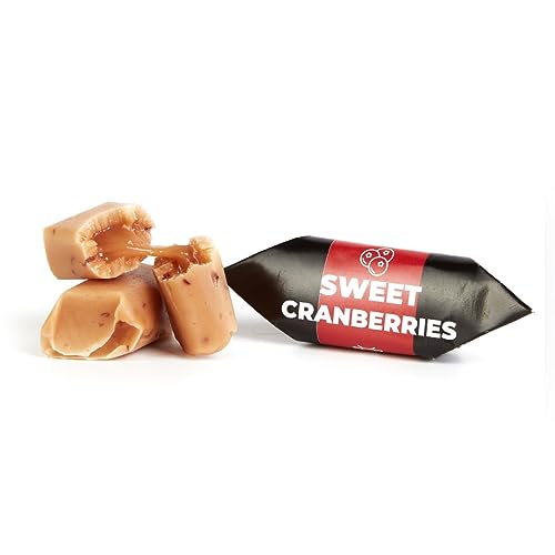 Traditionelle Karamellbonbons - Handgefertigt & Frisch Fudge - Geschmack: Süße Cranberry - Mr Fudgesto Süßigkeiten aus Karamell - Kuhbonbon - Box 900 g von MR FUDGESTO Artisan Delicacies