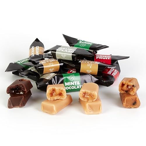 Traditionelle Karamellbonbons - Frisch Fudge - Kostproben - Mix - Mr Fudgesto Süßigkeiten aus Karamell - Kuhbonbon - Box 1 kg von MR FUDGESTO Artisan Delicacies