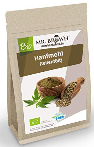 1kg BIO Hanfmehl teilentölt, kbA, BIO Hanfsamen Pulver, fein gemahlen, vegan, glutenfrei von MR. BROWN