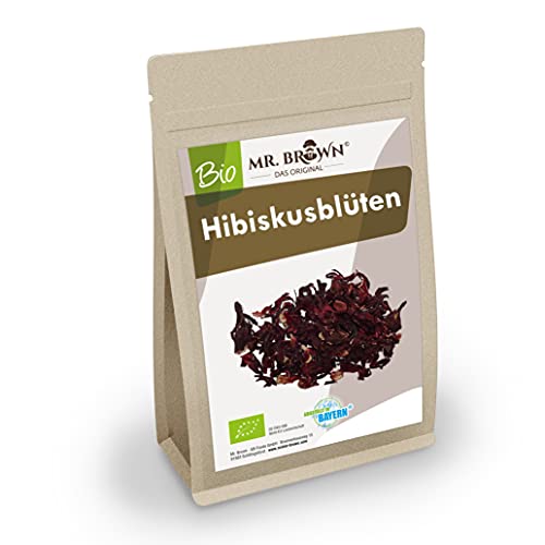 BIO Hibiskusblüten ganz, biologisch, ganze Blüten, getrocknet, Hibiskusblütentee (500 GR) von MR. BROWN