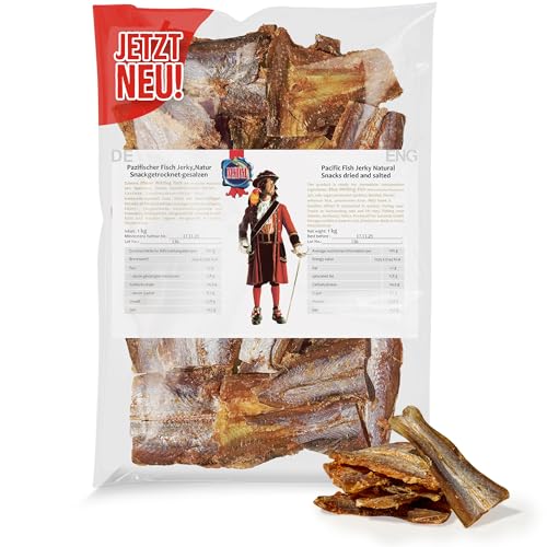 Fisch Jerky Original 1kg I High Protein I Snacks I Trockenfisch Omega 3 I Beef Jerky, Trockenfleisch & Chips Alternative Proteinreich von MSDM