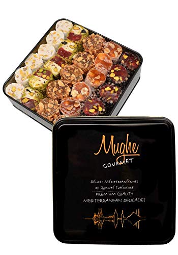 Mughe Gourmet Deluxe Auswahl Türkische Köstlichkeiten Pistazie 1000g Geschenkdose Traditionelle gemischte Lokum Sultan - Halal und vegetarisch - Perfekt für besondere Anlässe (Doppelte Schicht) von MUGHE GOURMET