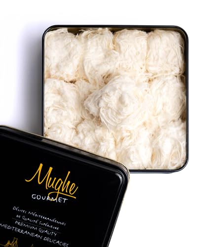 Mughe Gourmet Türkische Zuckerwatte Pismaniye Süß (12 Fluffs) - Spezielle Halva Candy Geschenkbox - Konfekt Pishmaniye - Traditionelles Floss-Halvah - Perfekte Geschenke für Geburtstage, Vatertag von MUGHE GOURMET