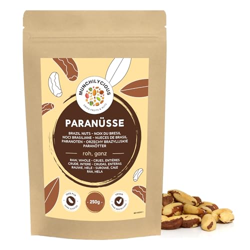 Paranüsse 250g von Munchilycious, rohe Paranusskerne, Nüsse Snacks, Keto, Perfekt für Müslischalen, Smoothie Bowl oder Porridge von MUNCHILYCIOUS