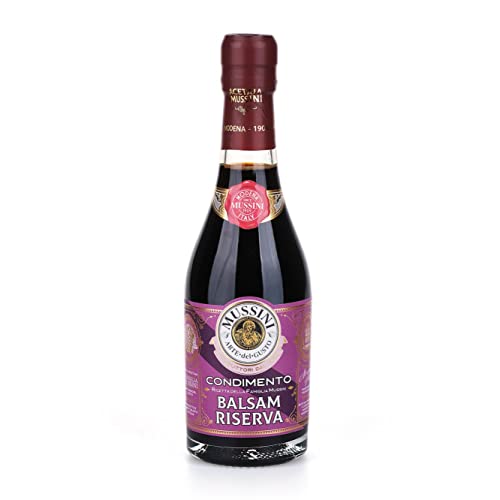 Mussini - Balsam Riserva Dressing aus Modena, 250 ml Balsam Vinegar of Modena - Geeignet für Fleisch, Fisch, Käse und Gemüse - Condimento Aceto Riserva 100% Made in Italy von MUSSINI L'arte del gusto