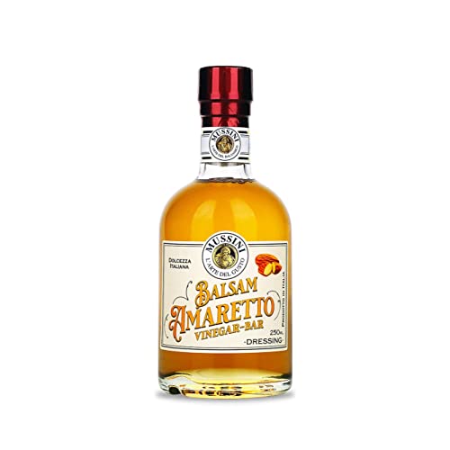 Mussini Balsamico Dressing Amaretto aus Modena, OHNE Alkohol, 250 ml Balsam Vinegar Bar für alkoholfreieund alkoholische drinks, Vorspeisen, Hauptgerichte, Desserts Made in Italy von MUSSINI L'arte del gusto