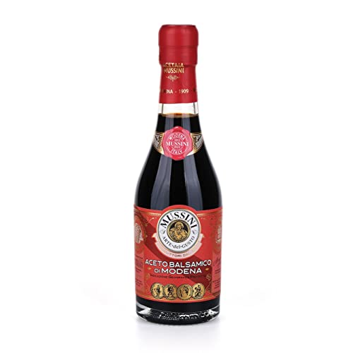 Mussini - Balsamico Essig aus Modena, 4 Goldmedaillen, 250 ml Fruchtige und Würzige Noten Balsamic Vinegar of Modena - Geeignet für Fleisch, Fisch, Käse und Gemüse - Aceto Balsamico 100% Made in Italy von MUSSINI L'arte del gusto