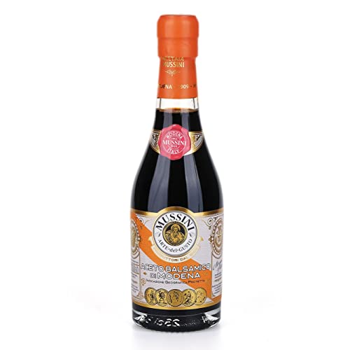 Mussini - Balsamico Essig aus Modena, 5 Goldmedaillen, 250 ml Noten von Edelhölzern Balsamic Vinegar of Modena - Geeignet für Fleisch, Fisch, Käse, Obst und Gemüse - Aceto Balsamico 100% Made in Italy von MUSSINI L'arte del gusto