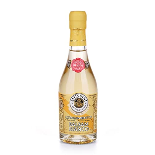 Mussini - Weíßes Balsam Dressing aus Modena, 250 ml Frisch und süß White Vinegar of Modena - Geeignet für Fleisch, Fisch, Käse und Kartoffeln - Condimento Aceto Bianco 100% Made in Italy von MUSSINI L'arte del gusto